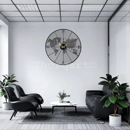 Coordinate Big Creative MetalGrain Wall  3D Iron Clock Living Room Bedroom Home Decor Silent Clocks Simple Modern Design Compass