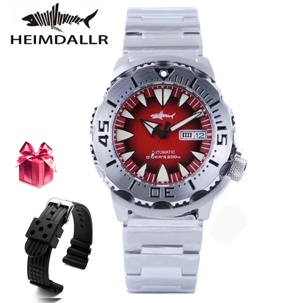 

HEIMDALLR Sharkey Vintage Monster Diving Watch Men Luminous Dial 200M Water Resistant Black PVD NH36 Automatic Mechanical Watch