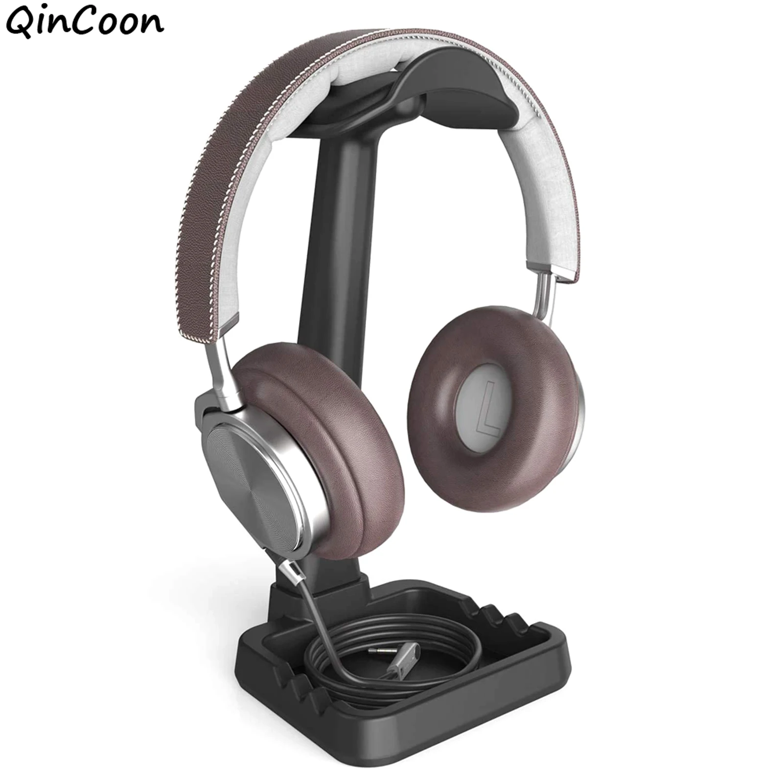 Универсальная подставка для наушников встроенный органайзер с зажимом кабеля и