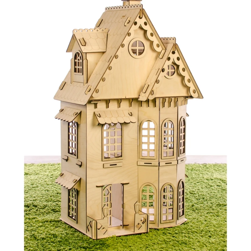 Конструктор Кукольный домик 2 этажа фанера — 3 мм |