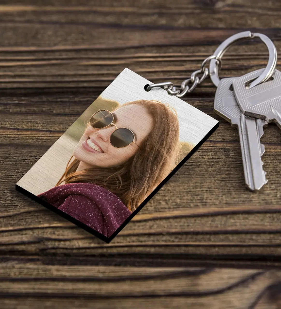 

Персонализированные фото деревянный брелок для ключей специальный дизайн Новые женатые пары подарки дома двери изображения дизайн