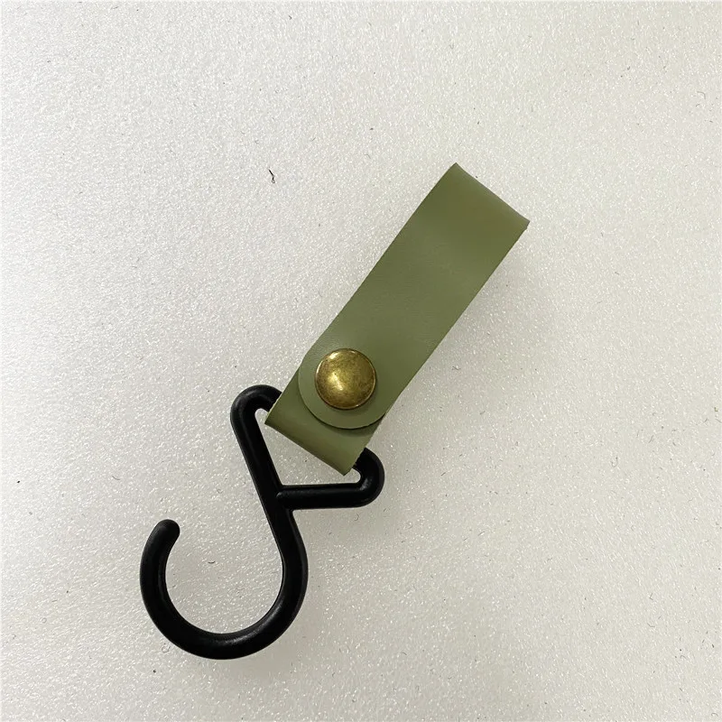 

2 Pcs S-Shaped Lanyard, Camping Outdoor Portable Triangle Leather Hook, Tent Pu Clothes