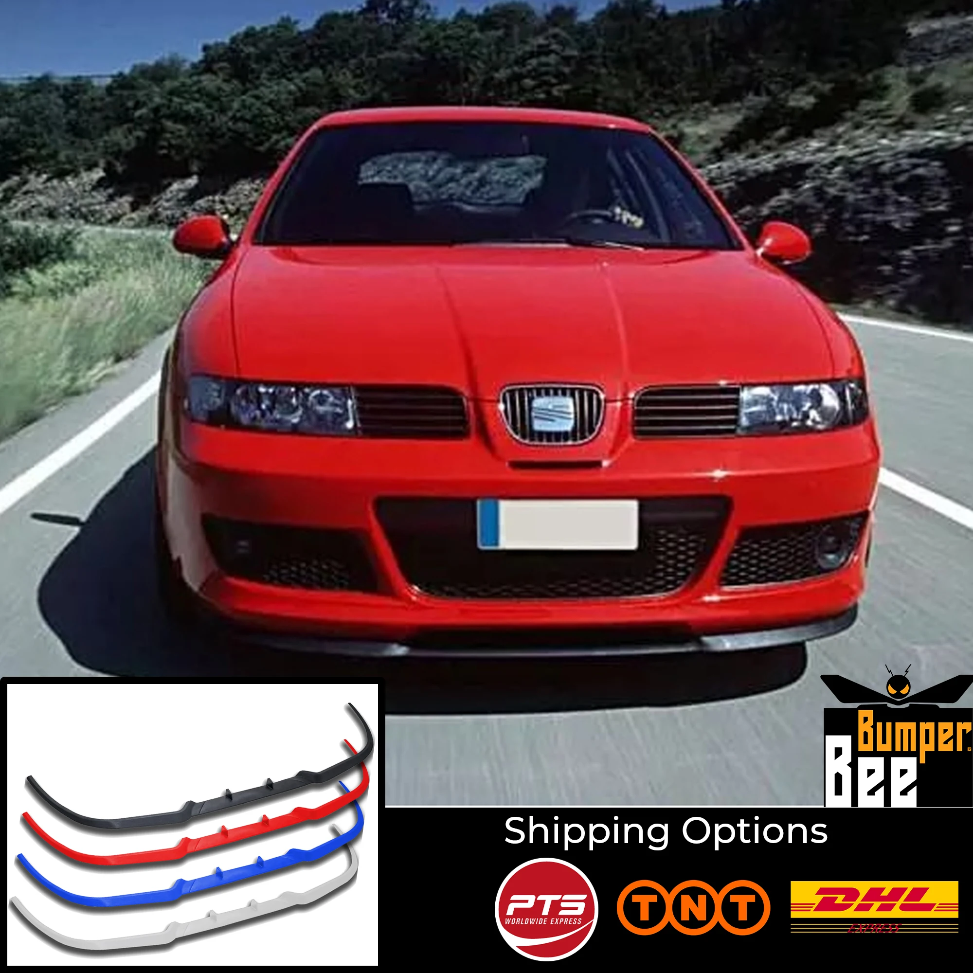 

For SEAT LEON MK1 1M CUPRA R FRONT SPOILER BUMPER LIP Euro Spoiler Lip Universal 3 pcs Body Kit