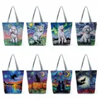 Сумка женская с принтом звёздного неба, саквояж на плечо с принтом собаки, большая Повседневная сумочка-тоут для покупок, мешок для путешествий и пляжа