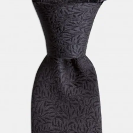 

Black And Anthracite Flower Pattern Silk Tie 67825347