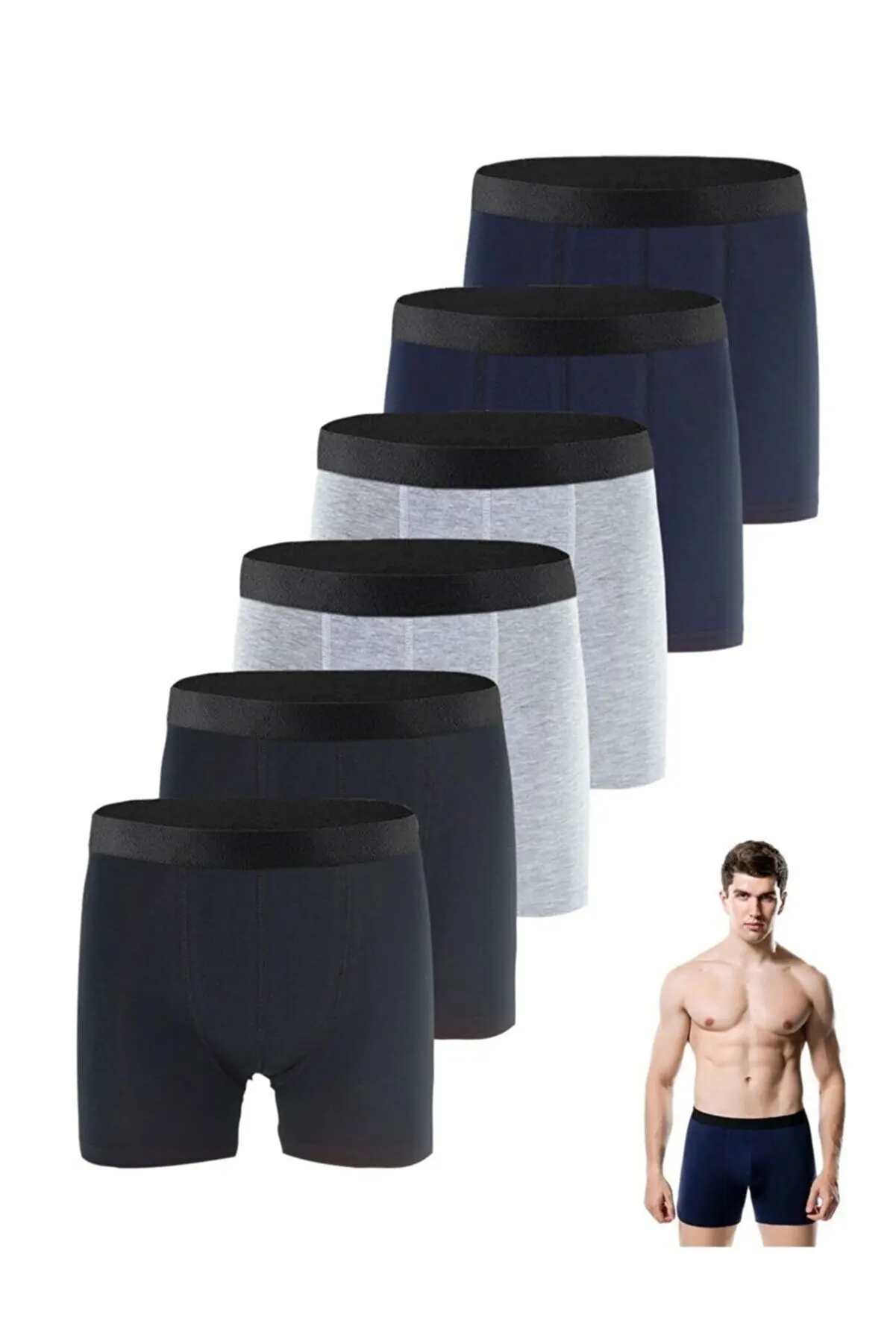 

Мужские хлопковые боксеры из лайкры NACAR STORE, 3 цвета, 6 шт./упаковка, 00160