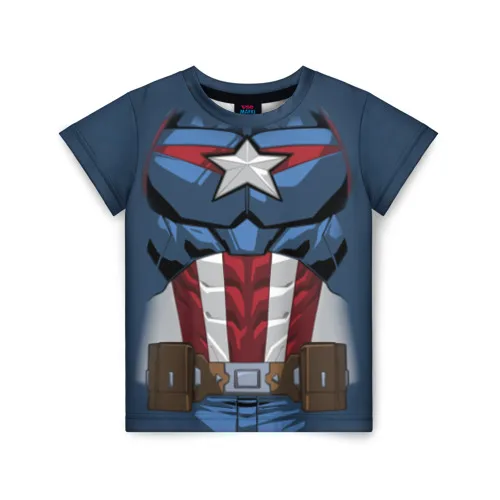 Детская футболка 3D Captain America costume