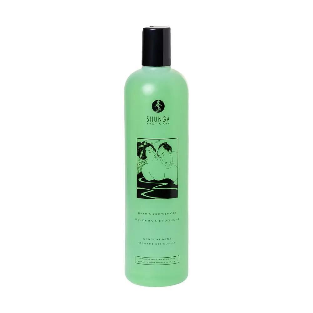 Shunga bath and shower gel &quotsensual Mint&quot edible with a relaxing effect 500 ml | Красота и здоровье