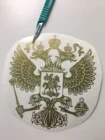 Автомобильная виниловая золотистая наклейка Герб РФ России, Стикер для окна авто