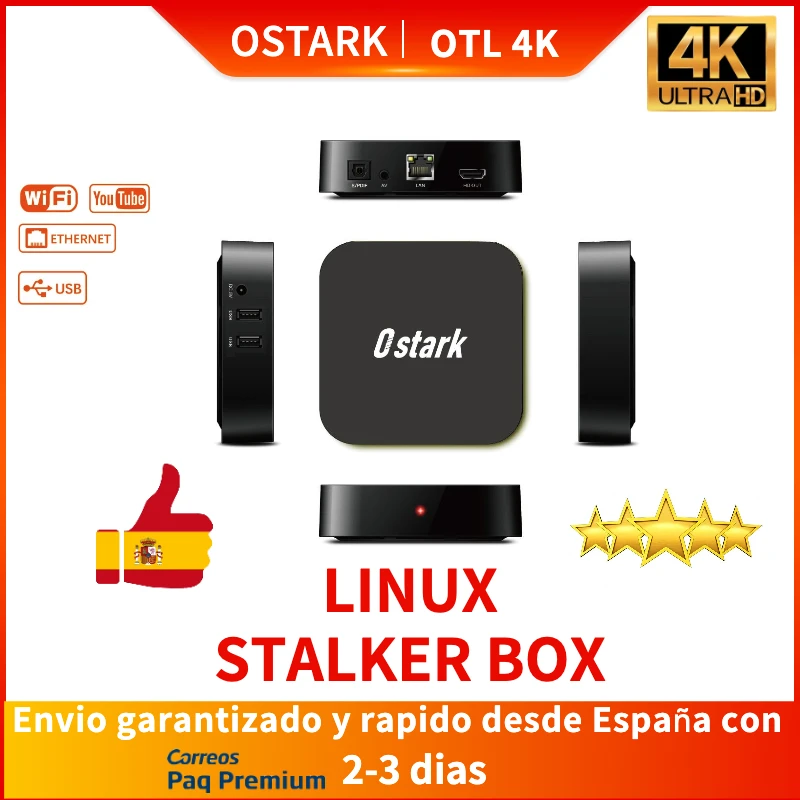 Новинка! Oстарк Linux Stalker box 4K OTL поддержка stalker m3u wifi ethernet медиа плеер Доставка из