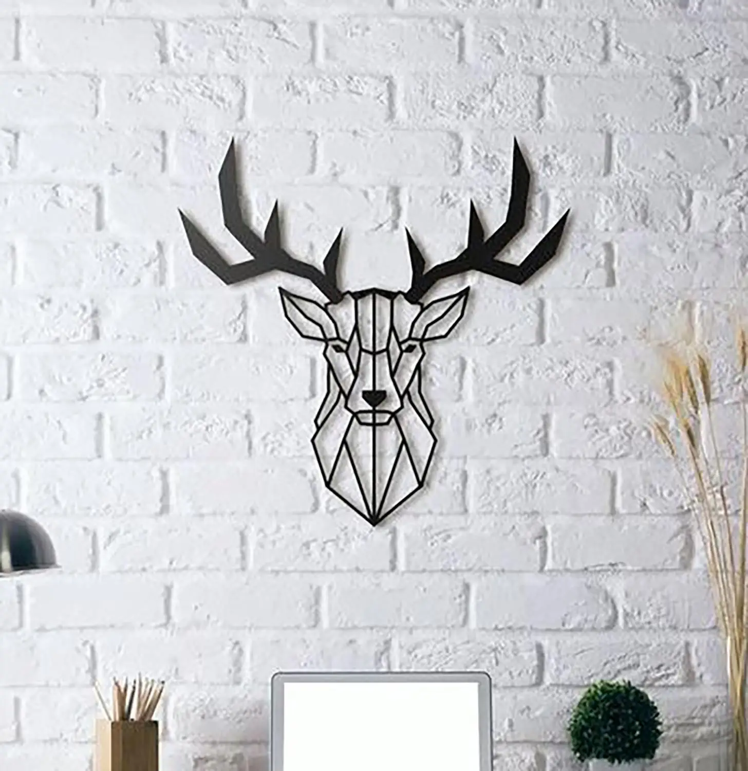 Деревянная Настенная картина Декор олень домашний декор природа 3D креативный