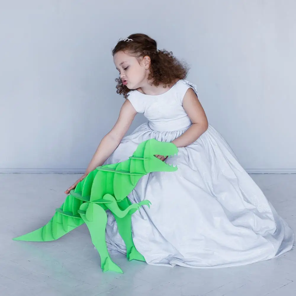 Динозавр конструктор из дерева фанеры игрушка сборная полка подарок ребенку