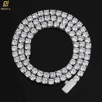 3mm 5mm iced out bling 5a zircon 1 row tennis chain necklace men hip hop jewelry gold silver necklace