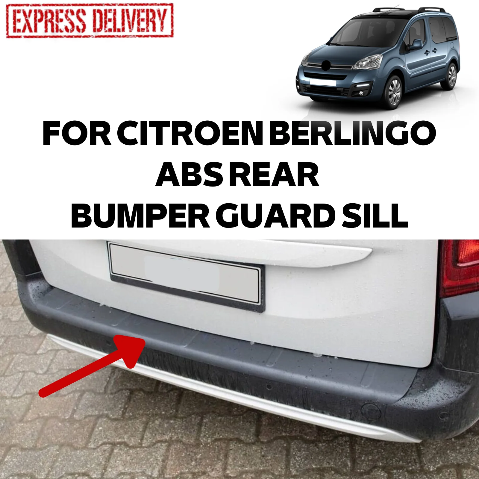 

Глянцевый черный Задний бампер из АБС-пластика для CITROEN BERLINGO 2 2008-2018, защита багажника, порог, аксессуары KORUYUCU, детали оборудования для автомо...