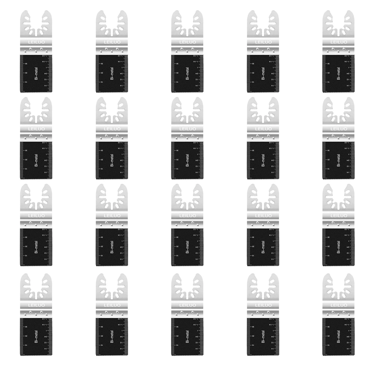 

LEILUO 20Pcs Multitool Blades Metal Quick Release Oscillating Tool Accessories Packed by Storage Bag for Dewalt and More