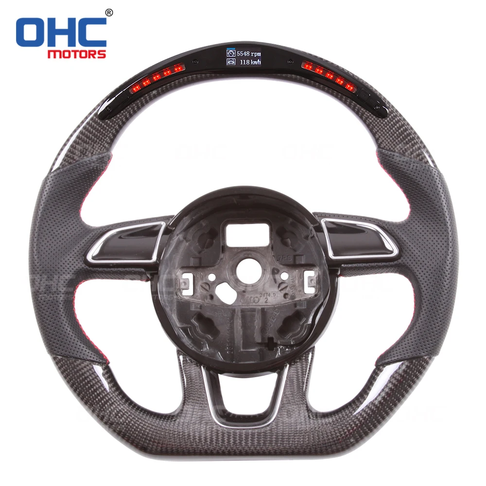 100% реальное углеродное волокно светодиодный дисплей рулевое колесо совместимое