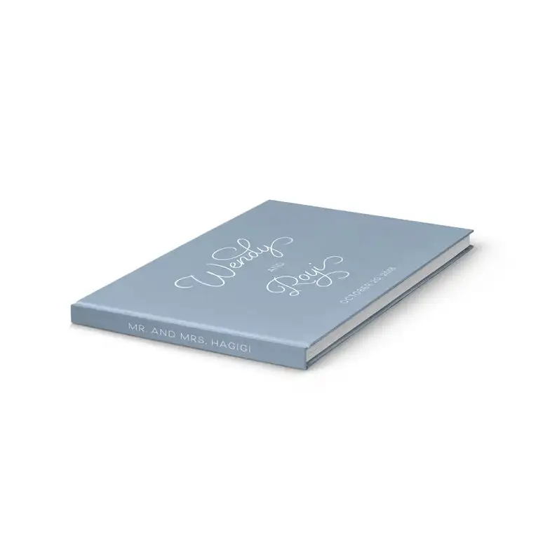 Пользовательская пыльная синяя Свадебная Гостевая книга персонализированная