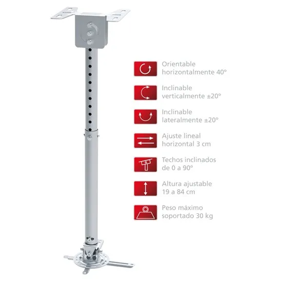Soporte Fonestar для проектора серебристого цвета расширяемая Длина 84 см максимальный