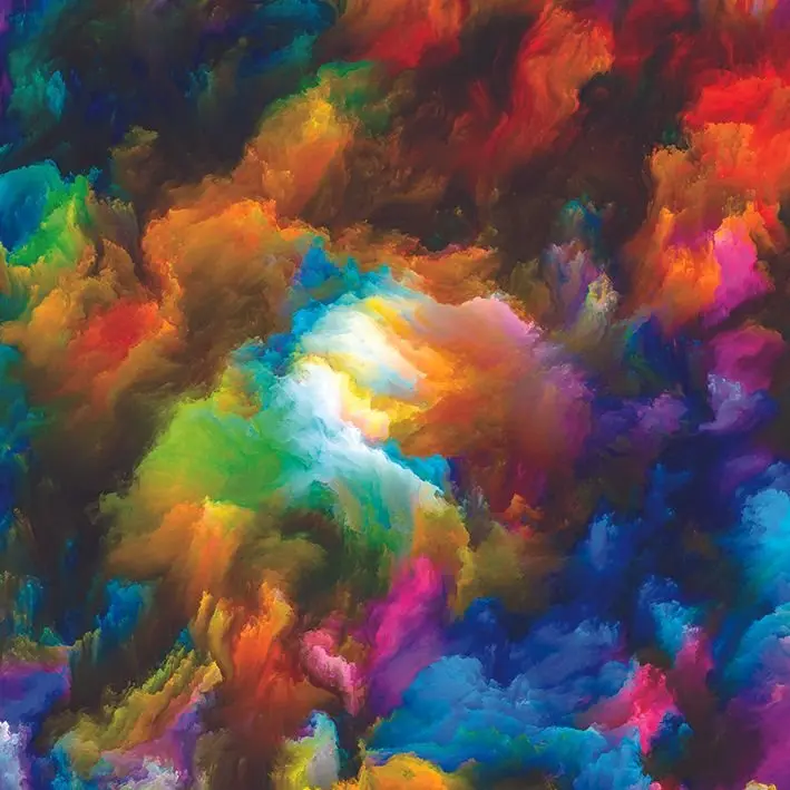 

Curtain Abstract Artwork Top View of Wild Nature Trees Forest Mountain Colorful Red Blue Green Orange Pink