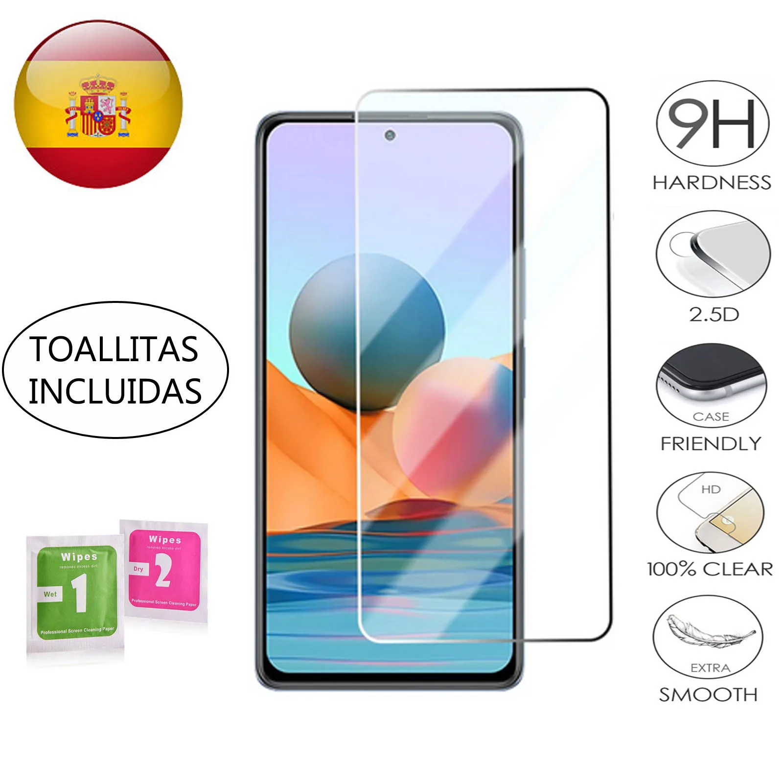 Закаленное стекло для Xiaomi Redmi Note 10 / Pro Max | Мобильные телефоны и аксессуары