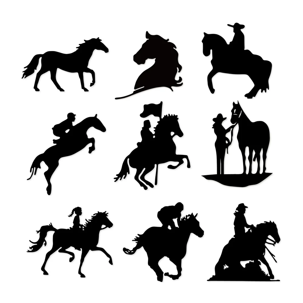 2020 металлический Трафаретный вырубной штамп Дачная жизнь две лошади сшитые DIY