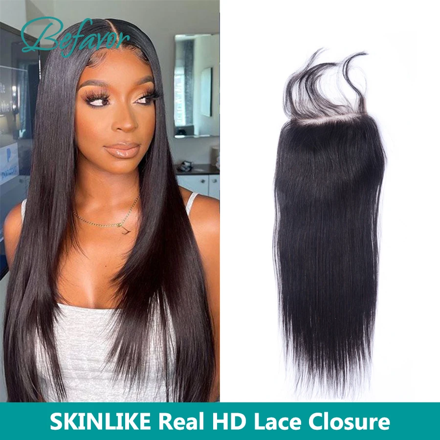 HD Lace Closure Only 20 22 Inch 100% Human Hair Straight 4x4 5x5 6x6 Invisible HD Lace Closure Pre Plucked Hair Extension Remy