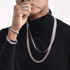 Ожерелье-цепочка из нержавеющей стали в стиле панк от 3 мм до 7 мм для женщин и мужчин, с плоским звеном, черногозолотого цвета, модное ожерелье 2020, 18 дюймов, 20 дюймов, 22 дюйма