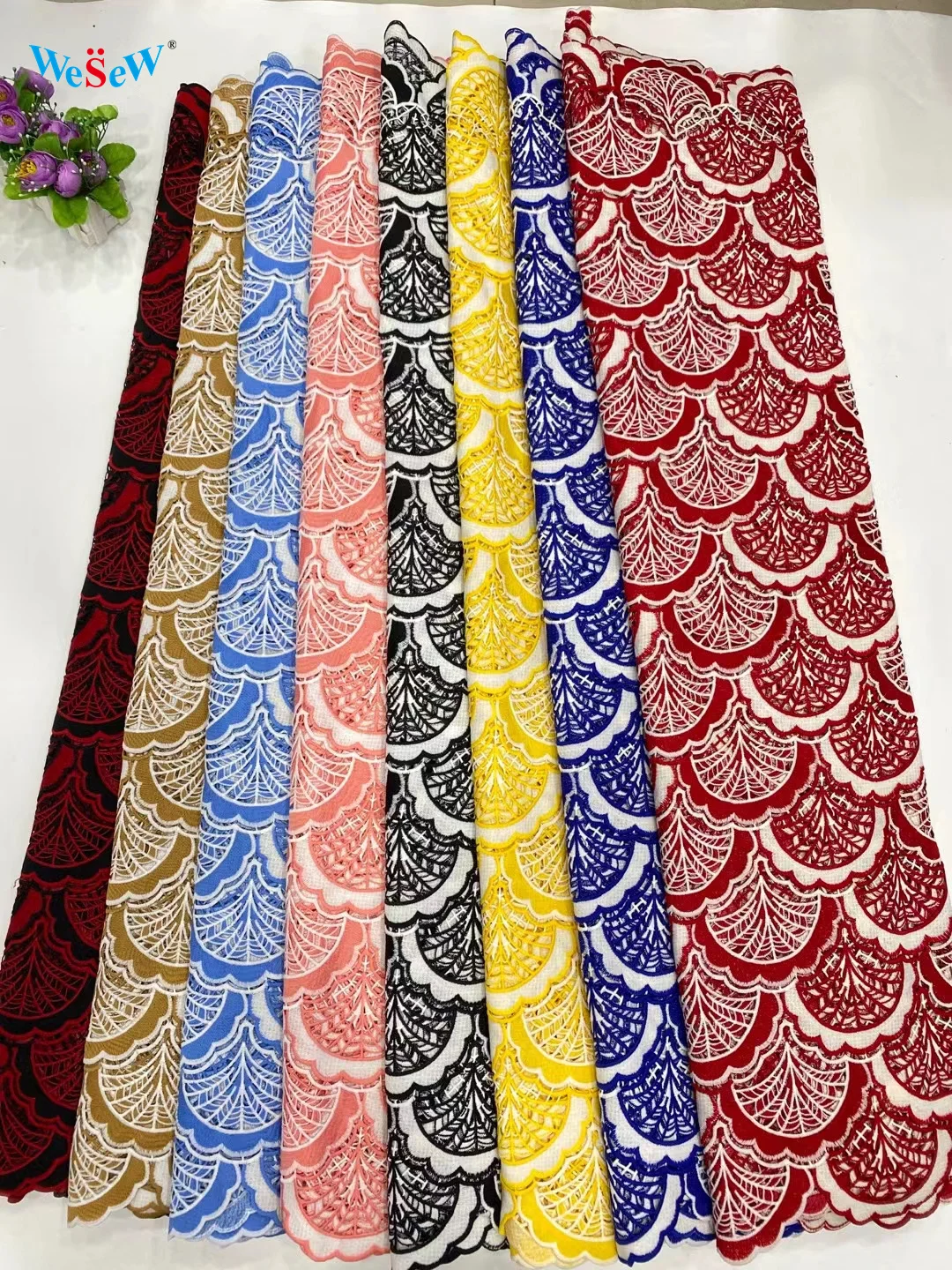 Embroidery Fabric African lace 2021 New Design for Bridal Dress Sewing Guipure Cord 3D Lace 5 Yards SDPG30 | Аксессуары для одежды