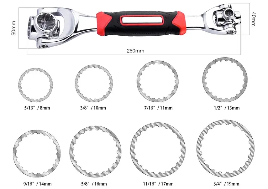 Универсальный ключ 48 в 1 Universal Tiger Wrench накидные гаечные ключи набор ключей |