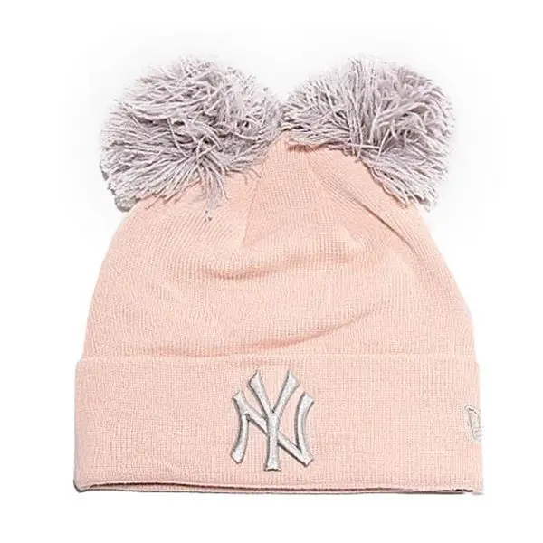 Шапка Ny Yankees Новая Эра розовая с двумя помпонами| |