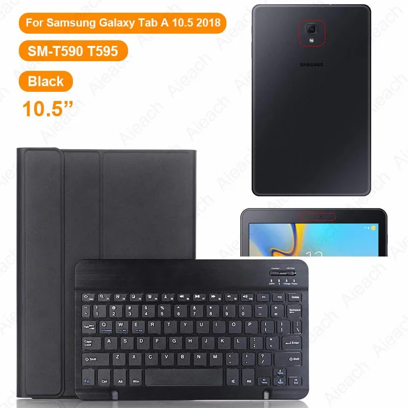 A 10.5 2018 Black Чехол для samsung Galaxy A 10,1 8,0 A 10,5 чехол s Беспроводной Bluetooth клавиатура полное покрытие для samsung S5e S4 чехол - Цвет: A 10.5 2018 Black