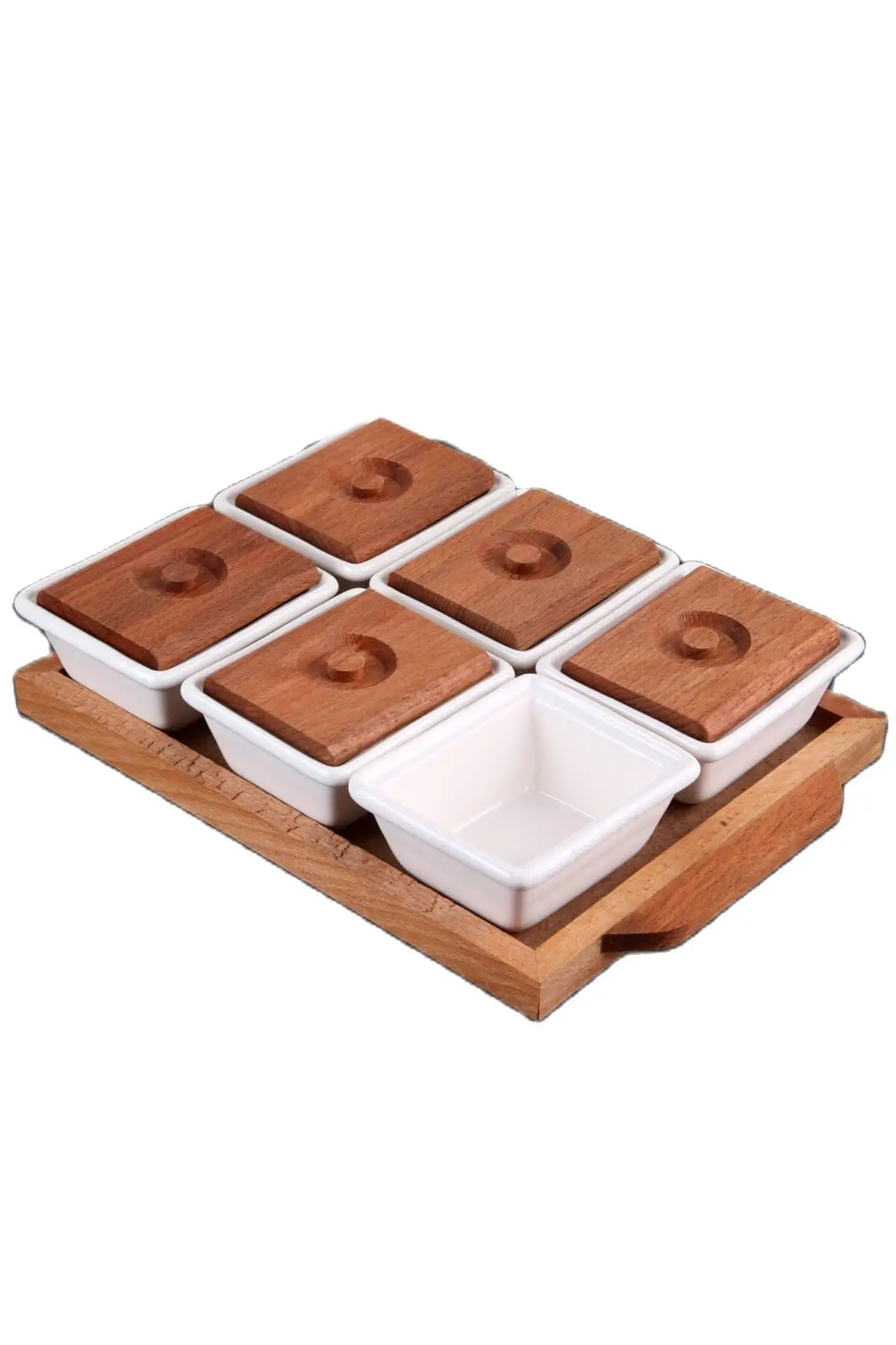 Высококачественный деревянный бамбуковый поднос для завтрака и чая чайный набор