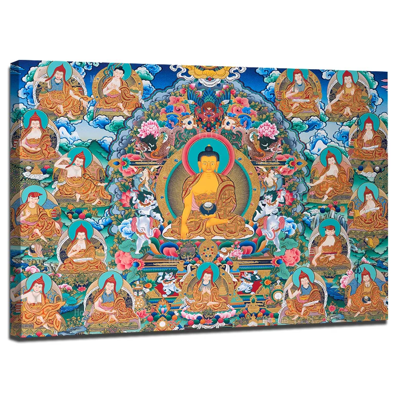 

The Seventeen Pandits Of Nalanda Monastery Buddhism Buddha Zen Religion Canvas Wall Art By Ho Me Lili For Home Decor