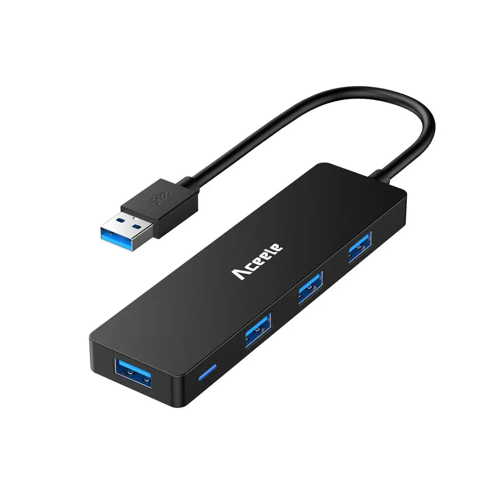 Aceele тонкий размер usb-хаб USB 3,0 до 4 USB 3,0 портов адаптер для ПК ноутбука Macbook Air DELL hp LENOVO ASUS и т. д. 120 см 4 фута - Цвет: Cable length 19cm