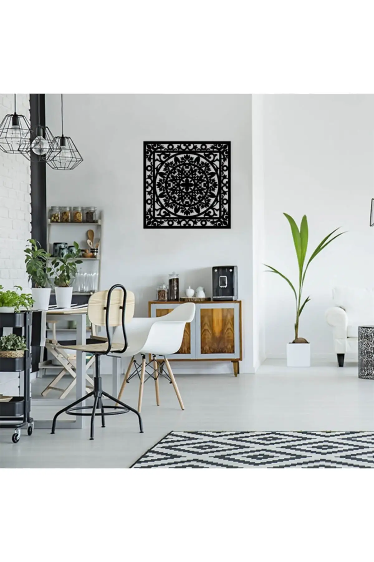 

Настенная картина Metal Kilim 50x50 см, Геометрическая карта мира, 1 шт.