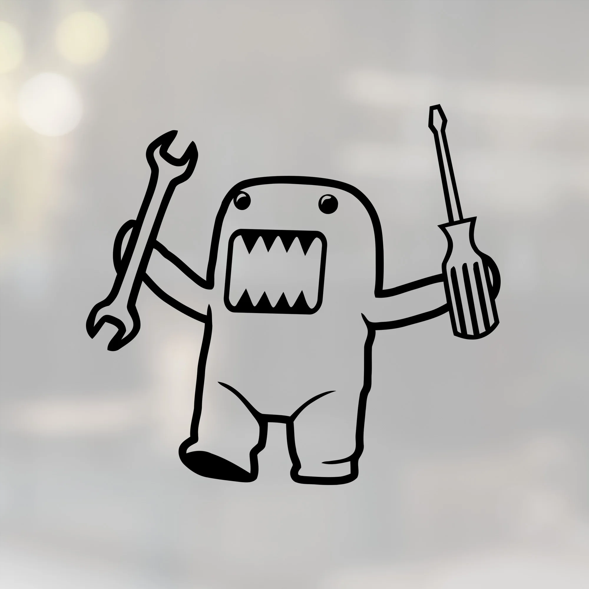 Наклейка на автомобиль Domo Kun механик | Автомобили и мотоциклы