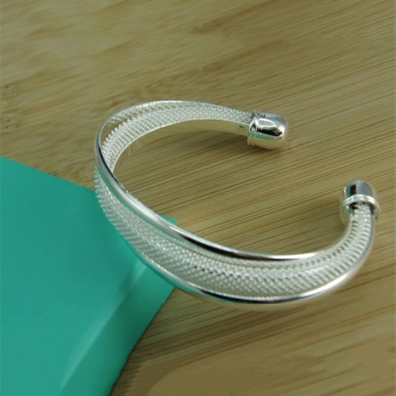 

BABYLLNT 925 стерлингового серебра ювелирные изделия с открытым сетчатый Браслет, женский браслет, ювелирное изделие для помолвки, свадьбы, подарок