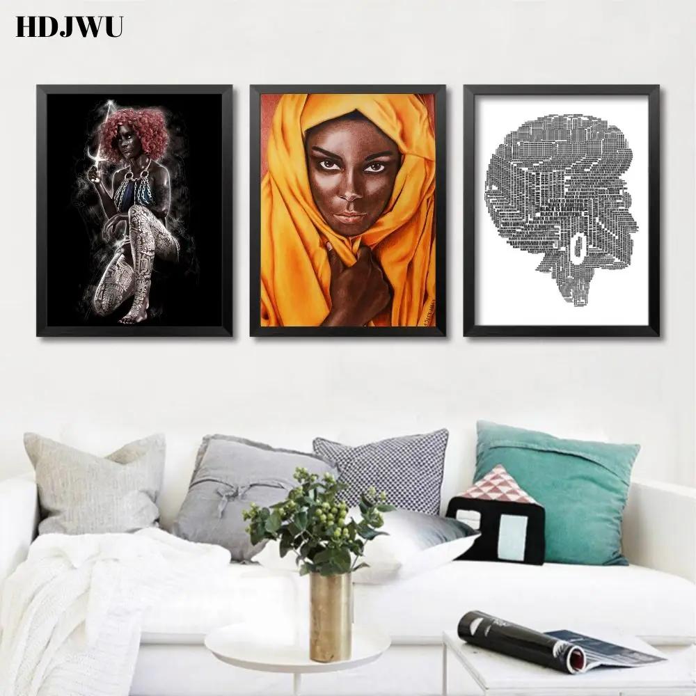 Красивые африканские девушки Абстрактные Художественные плакаты
