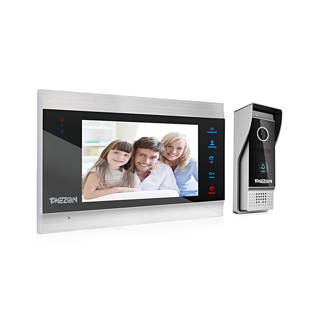 Проводная система видеодомофона TMEZON 7 дюймов 1080P TFT с водонепроницаемой камерой