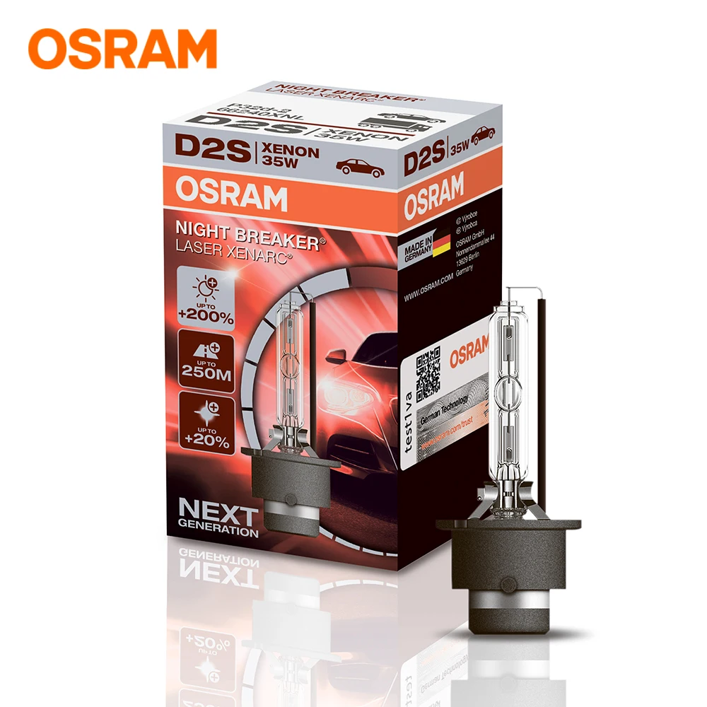 Автомобильные ксеноновые лампы Osram Xenarc Night Breaker Laser D2S (+200%) 66240XNL 66240XNL-HCB |