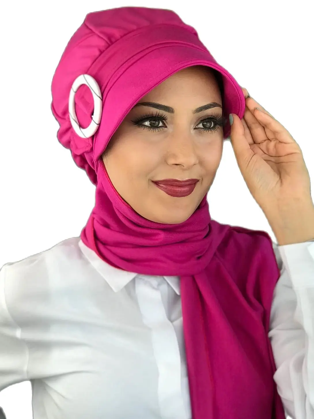 

2022 new Fashion Hijab Women Muslim Bathing Cap Islamic Hijab Scarf Scarf Pink Women 'S Hat