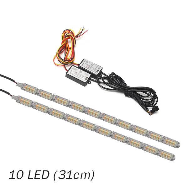31cm 10LED 2 шт. водонепроницаемый гибкий светодиодный светильник s Новое поступление DRL Дневной ходовой светильник последовательного потока стиль переключатель головной светильник s - Цвет: 31cm 10LED