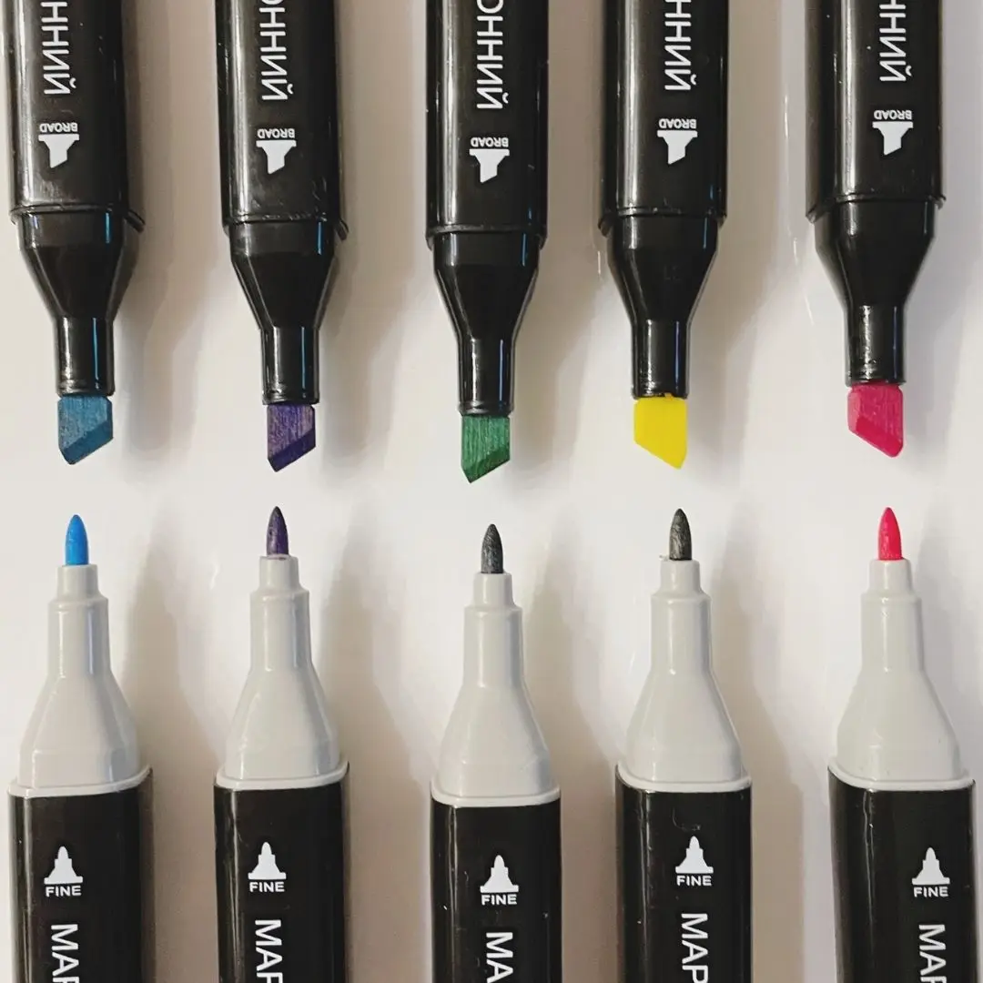 Набор двусторонних маркеров для скетчинга и рисования 48 цветов в сумке