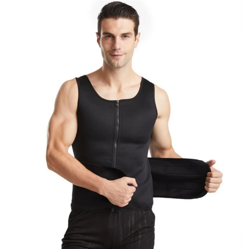 

Sauna Waist Trainer Vest for Men Trainer Body Shaper Weight Loss Sweat Vest Workout Fitness Back Support Gym Corset Top