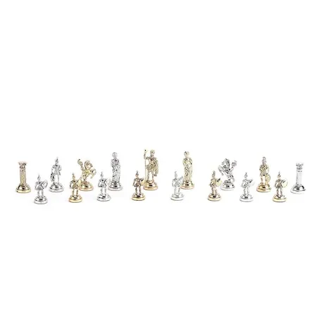 (Only Stone İsteyene) Small Size Metal Roman Chess Bright (T |
