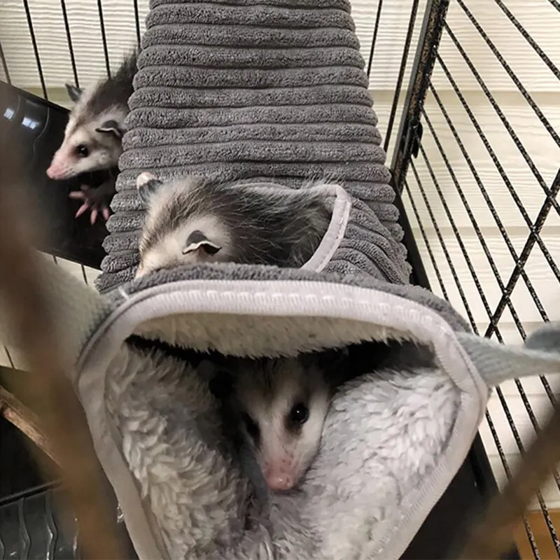 

Winter Warm Hammock Hamster Tunnel For Small Animals Sugar Glider Tube Swing Bed Nest Bed Rat Ferret Toy Cage Accessories