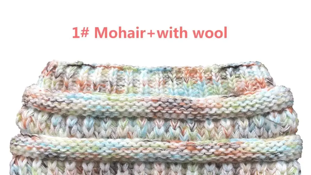 1 Wool 8 цветов, головная повязка из мохера, женские тянущиеся вязаные крючком шапки, зимние шапки для рождества, вечерние, подарок для женщин, шапка, теплая, для девушек, грязная булочка - Цвет: 1 Wool