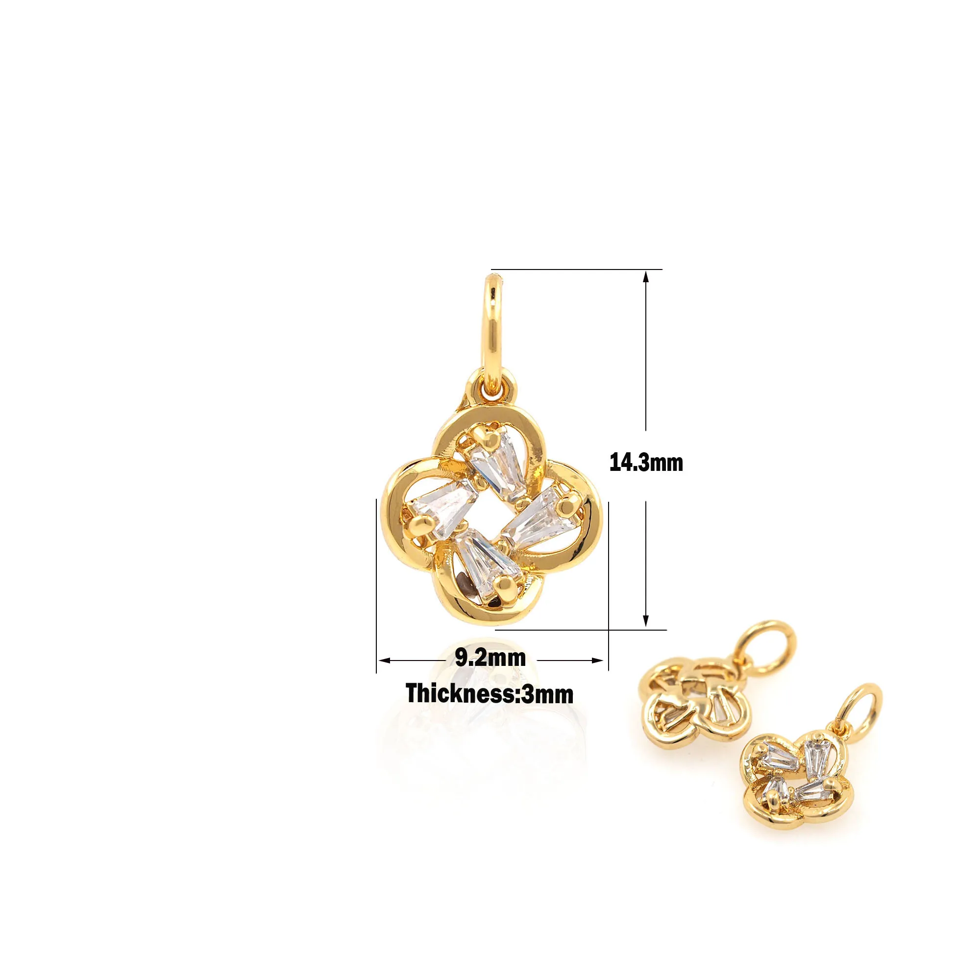 

Cubic Zirconia Flower Metal Earrings Charm Find Four Leaf Clover Pendant Suitable for DIY Bracelet Necklace Jewelry Accessories