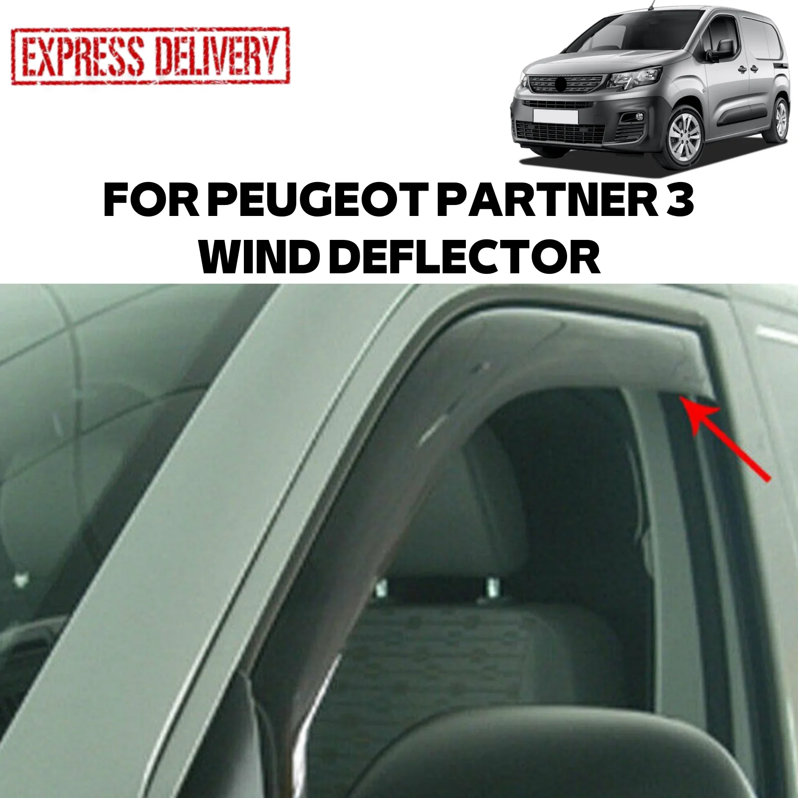 

FOR PEUGEOT PARTNER 3 VAN 2019-GLASS RÜZGARLIĞI MUGEN 2 PIECE CAR RAIN PROTECTION ACCESSORY DOOR REPLACEMENT PARÇA