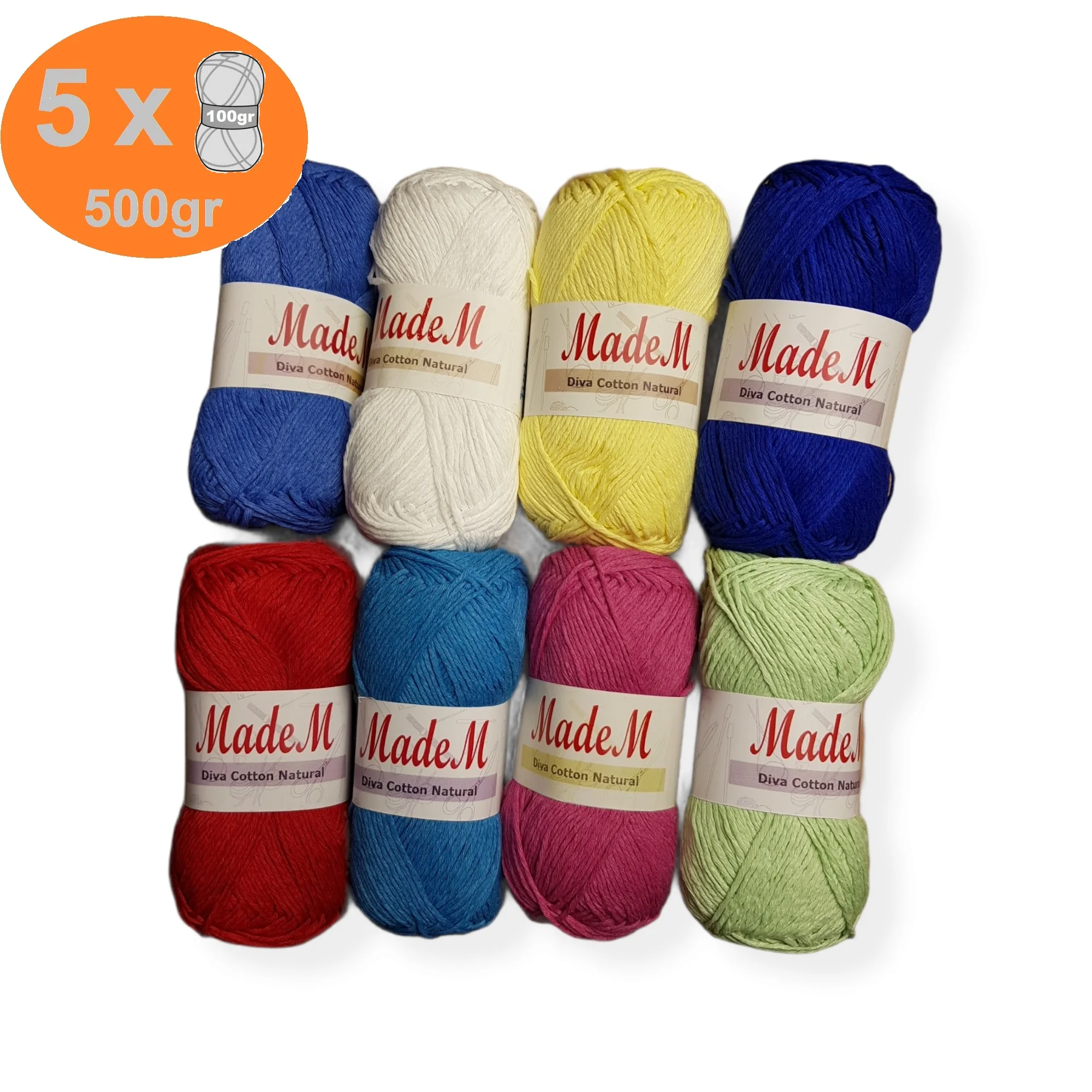 MadeM Diva хлопок натуральная пряжа 5x 100gr 200mt % 100 мягкое детское одеяло кардиган свитер